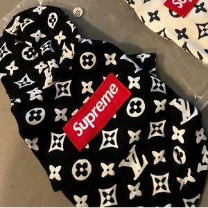 PUPPY EXTRA SMALL TOY DOG HOODIE SWEATER RED BLACK WHITE CLOTHES XS